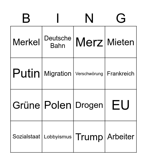 Bingo 1.1 Bingo Card