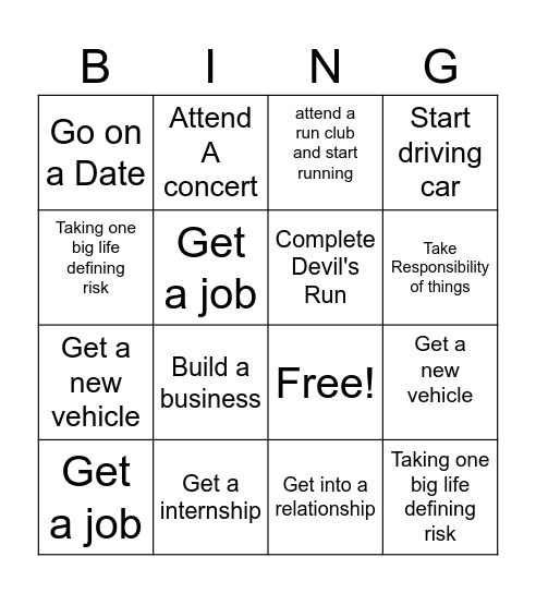 2026 Bingo Card