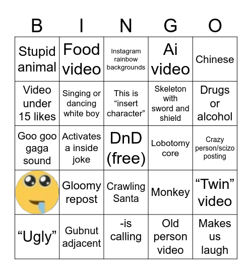 Tickle town instagram bingo Card