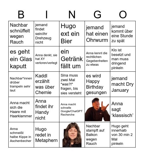 ANNAS UND HUGOS BIRTHDAY BINGO Card