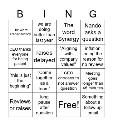 Mo Money? Bingo Card