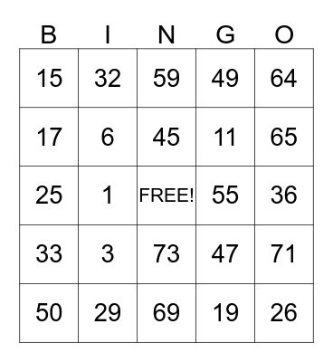 2013 Engel Family Reunion Bingo Challenge Bingo Card