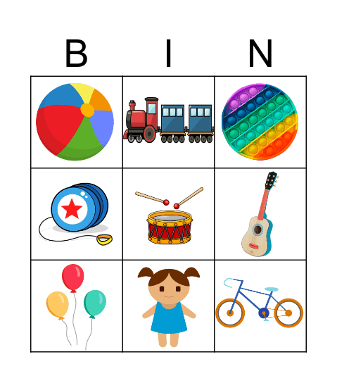 Toys Bingo Card