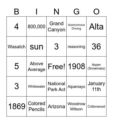 Calendar Square 1/11/26 Bingo Card