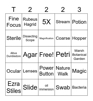 Tree of Life Bingo Card