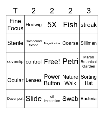 Tree of Life Bingo Card