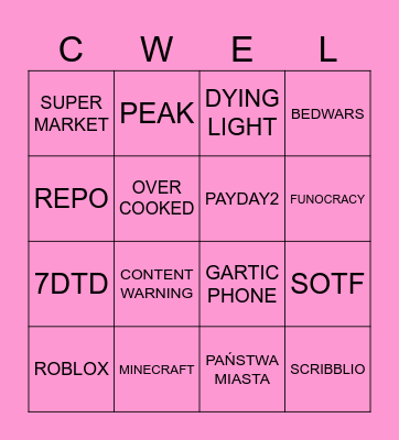 za mało giernawet na 5x5 bingo Card