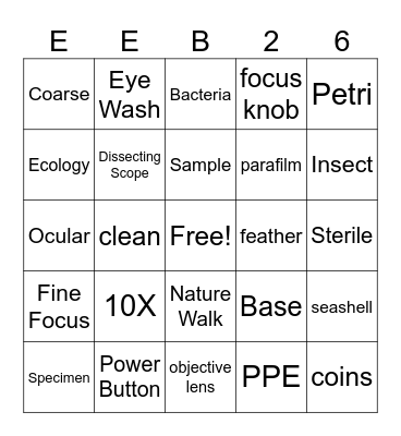 Tree of Life Bingo Card
