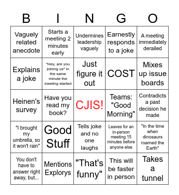 Doug Bingo Card