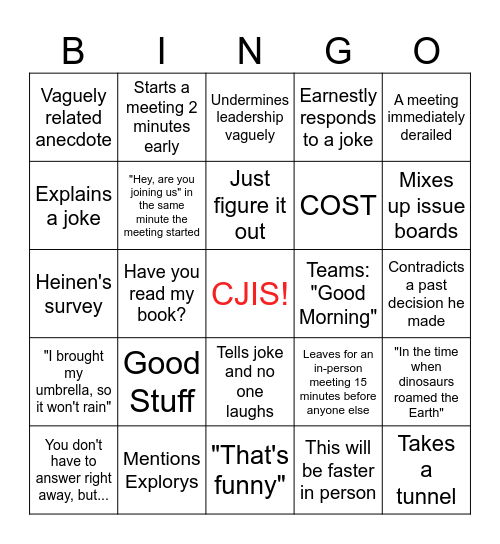 Doug Bingo Card