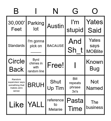 UAT January 2026 Bingo Card
