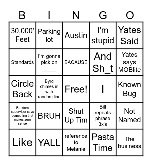 UAT January 2026 Bingo Card