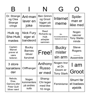 Alin's Bingo Card Bingo Card