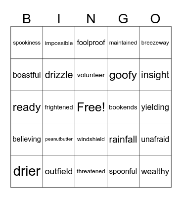 SPIRE level 4- phonograms with multiple sounds Bingo Card