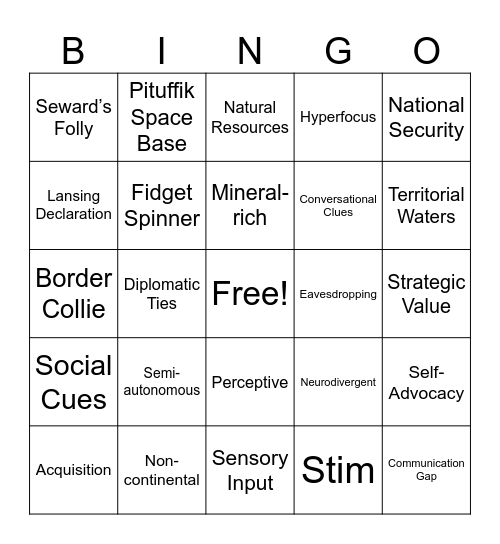 CNN 10 1/13/26 Bingo Card