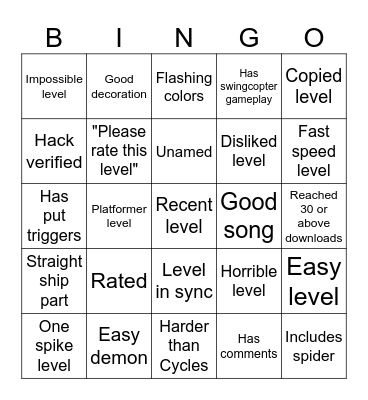 Recent tab bingo Card
