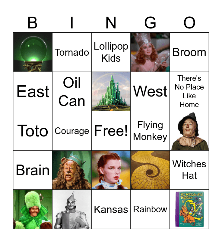 Wizard of Oz (3-5) Bingo Card