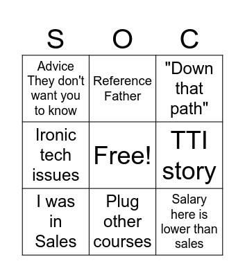 McQueenGo v1 Bingo Card
