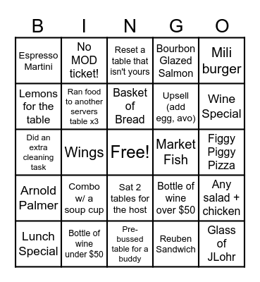 Palma BINGO Card