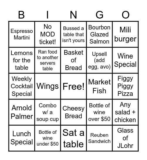 Palma BINGO Card
