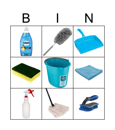 Cleaning Bingo Card