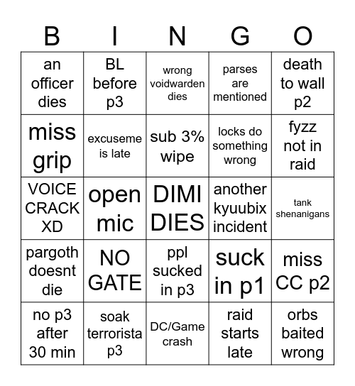 DIMI IS DEAD ON MY SCREEN Bingo Card