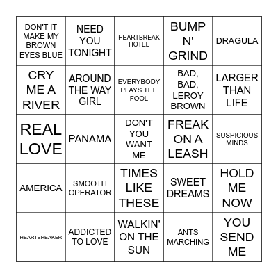 JANUARY Bingo Card