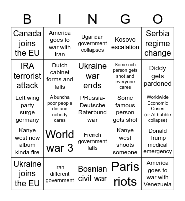 2026 Bingo Card