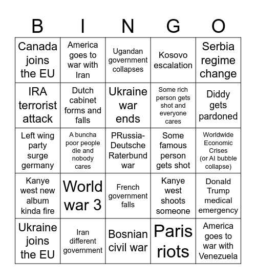 2026 Bingo Card