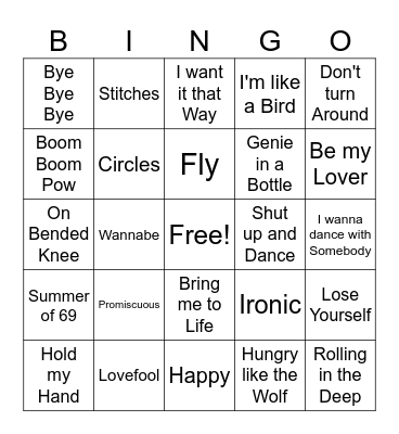 Pop Game 3 Bingo Card