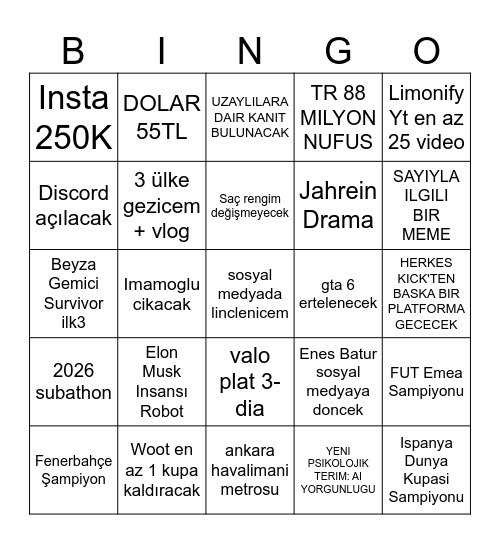 2026 BINGO Card
