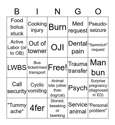 XMAS ED Bingo Card