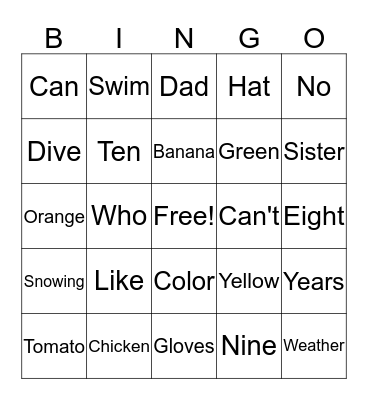 Grade 3 Review Bingo Card