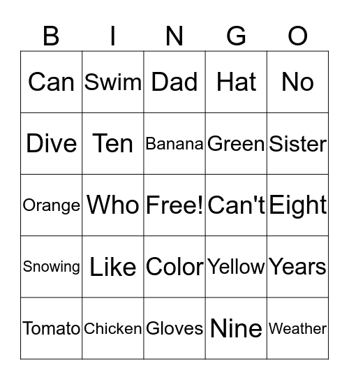 Grade 3 Review Bingo Card