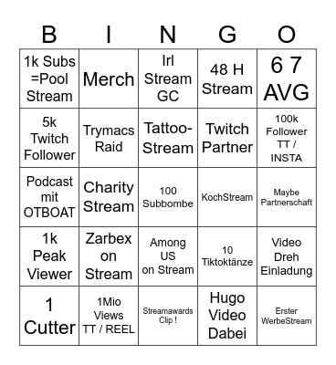 Wunsch Bingo Card