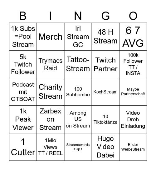 Wunsch Bingo Card