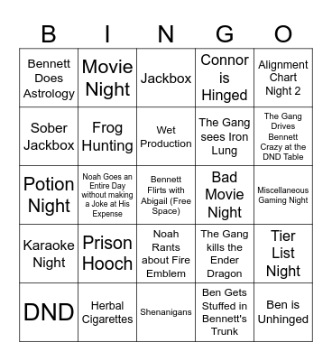 Spring 2026 Bingo Card