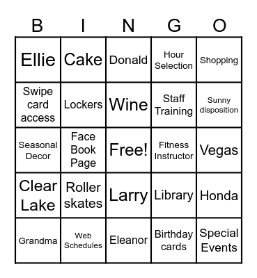 GLORIA BINGO Card