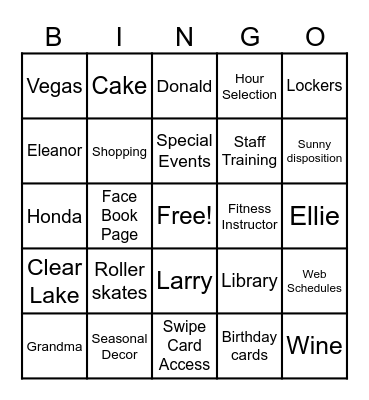 GLORIA BINGO Card