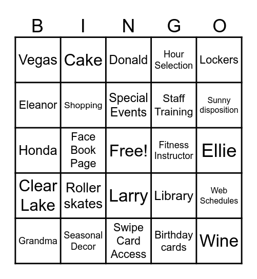 GLORIA BINGO Card
