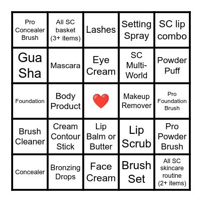 ❤️ SEPHORA COLLECTION VALENTINE'S BINGO Card