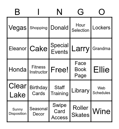 GLORIA BINGO Card
