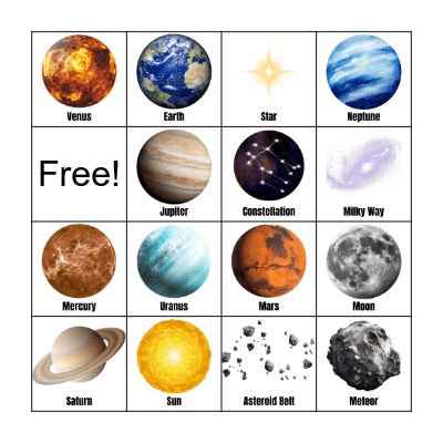 Space BINGO Card