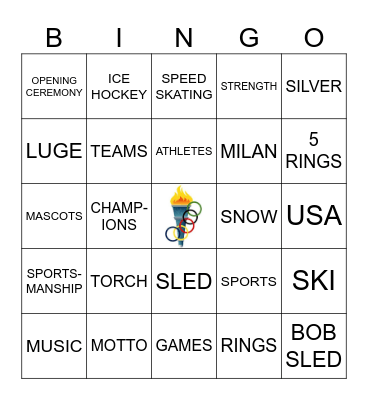 OLYMPIC FUN Bingo Card