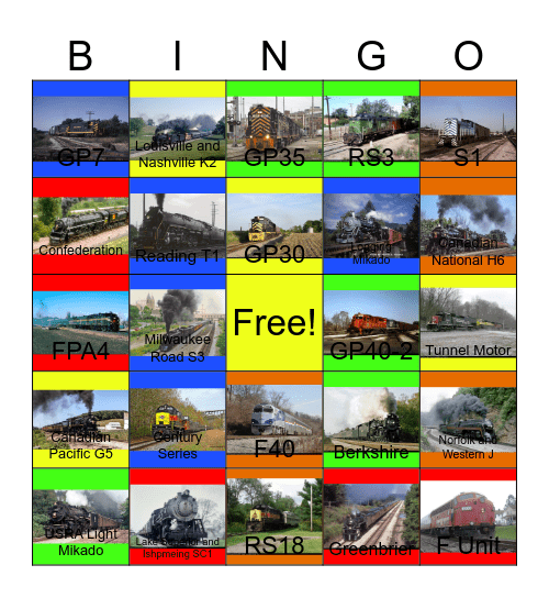 DT&I and other Railroads in Ohio that I would like to take photographs with Carmen one day Bingo Card