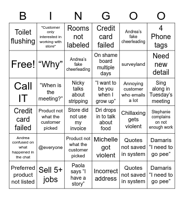 WT Bingo Card