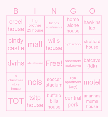 bloxburg builds Bingo Card