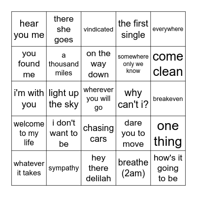 early 2000s teen drama vibes Bingo Card