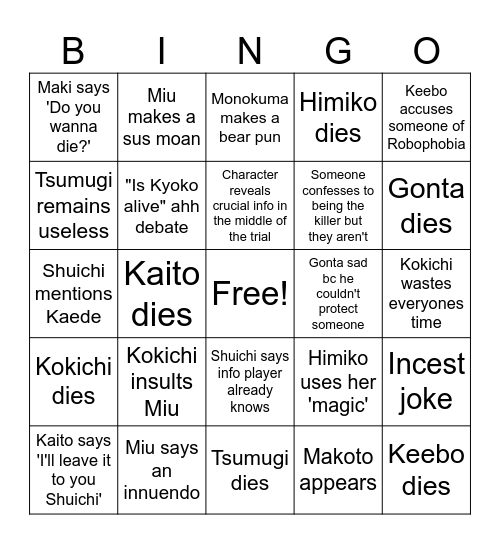 Bangin Grandpa Bingo Card