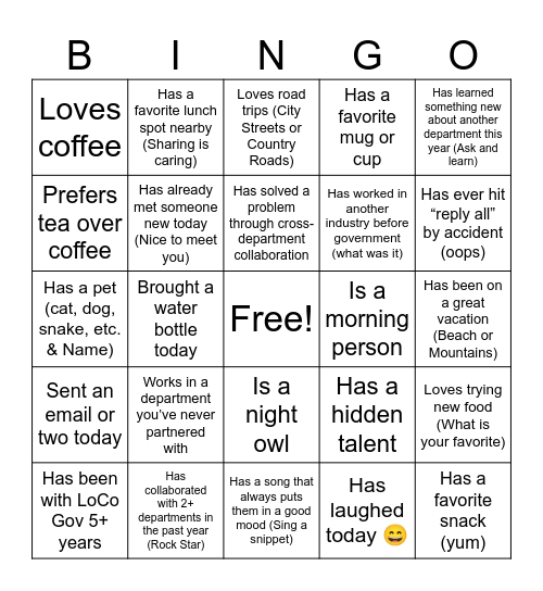 Better Together – Break the Ice Bingo Card